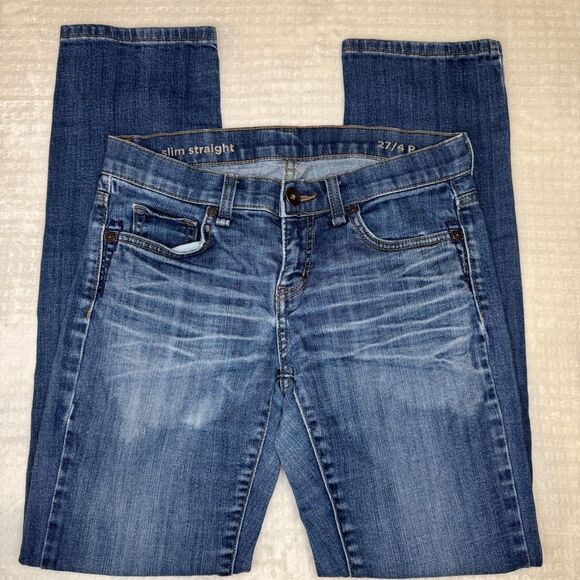 JCPenney Slim Straight Jeans Size 27/4 High Stretch Denim‎ Dark Wash JCP - Picture 5 of 6